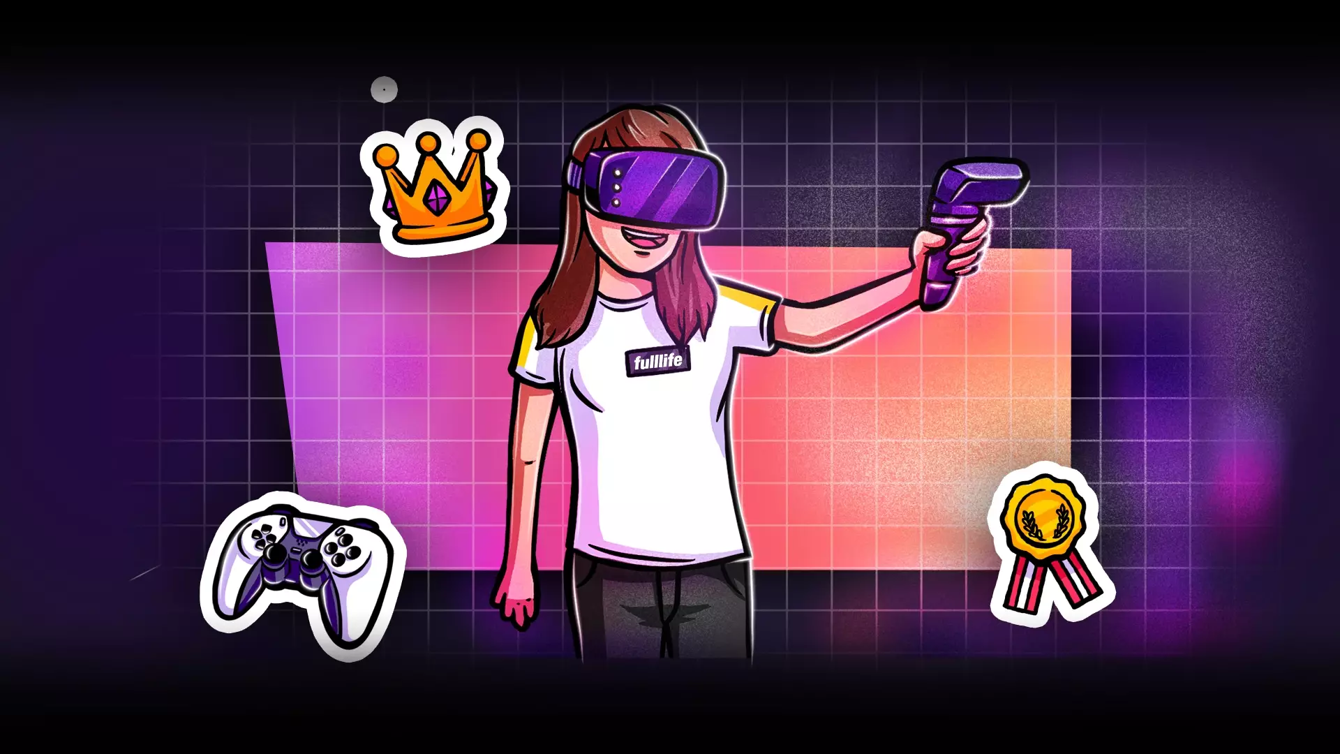 Femme qui teste un jeu vidéo avec un casque VR