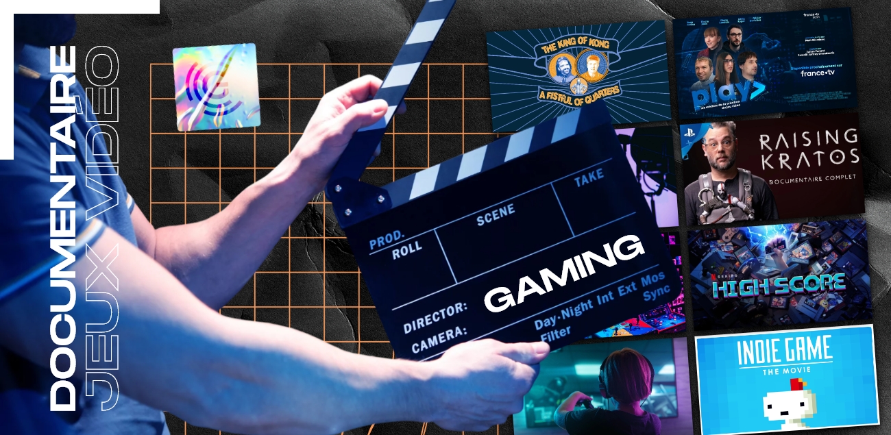 Affiches de plusieurs documentaires qui parlent du jeu vidéo