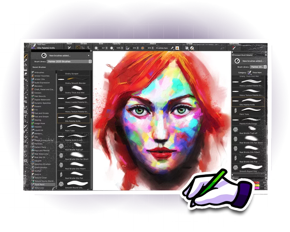 Interface du logiciel 2D Painter