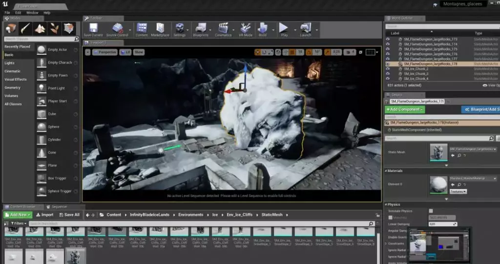 Exemple d'interface Unreal Engine