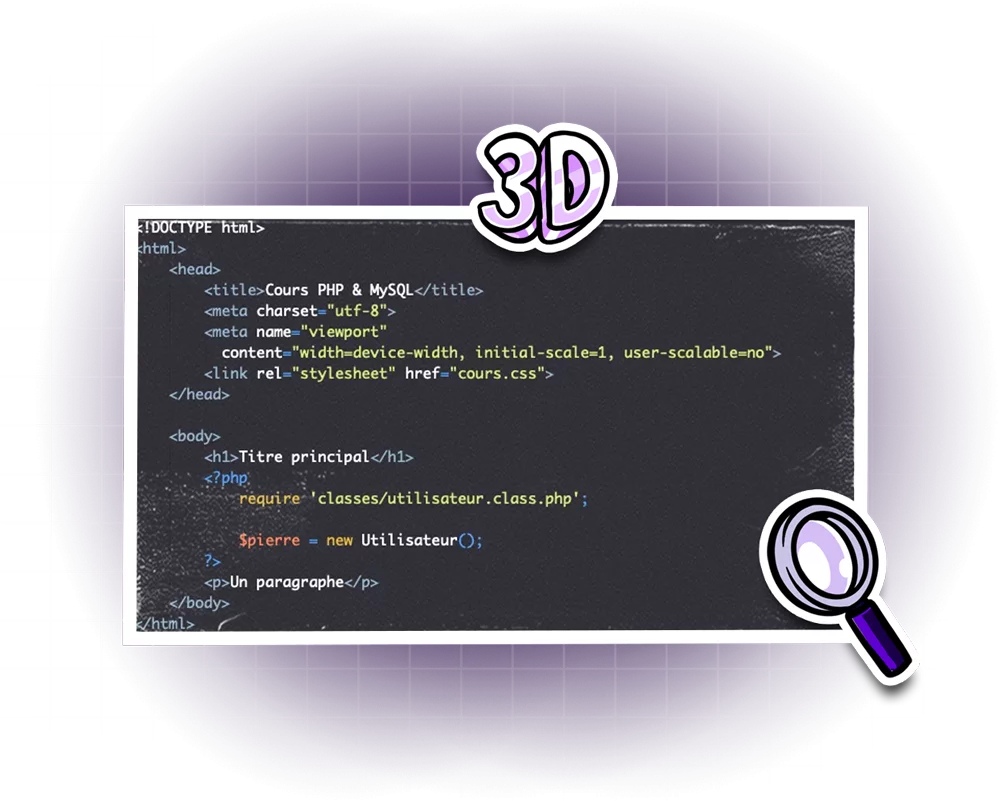 Le programmeur 3D doit connaître le code PHP