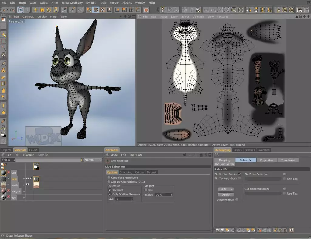 Capture d'écran du logiciel Body Paint 3D