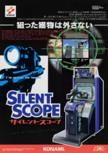 La borne d’arcade Silent Scope, avec son gros fusil de sniper, impressionne à sa sortie en 1999