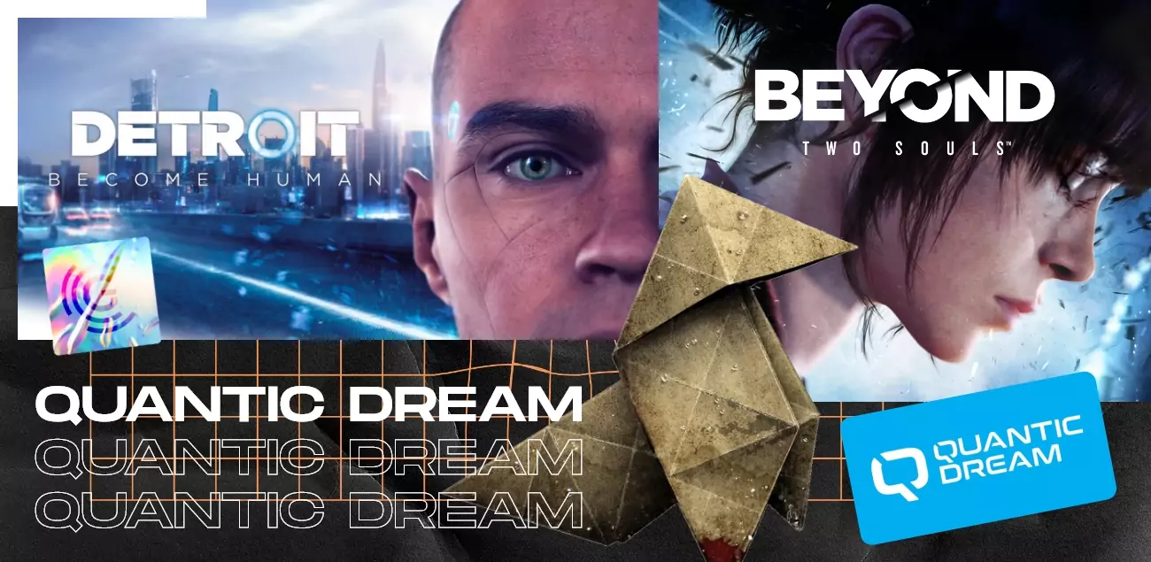 Logo de Quantic Dream et des principaux jeux réalisés par l'entreprise