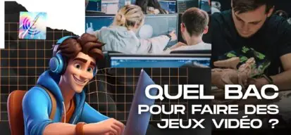 Un jeune lycéen et des visuels de jeux vidéo