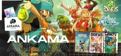 Logo de Ankama et visuels du jeu dofus