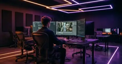 Étudiant en formation jeu vidéo travaillant sur un moteur temps réel, compétences transposables hors du jeu vidéo